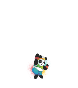 Panda drăguț Zumba model negru pe tricou