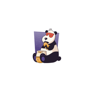 Panda cu miere model liliachiu pe tricou
