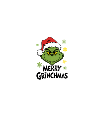 Merry Grinchmas Alb model nisipiu pe tricou