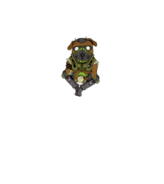 Mops Gamer model alb pe tricou