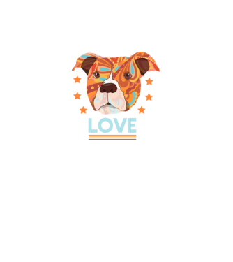 Dragoste Pitbull model negru pe tricou
