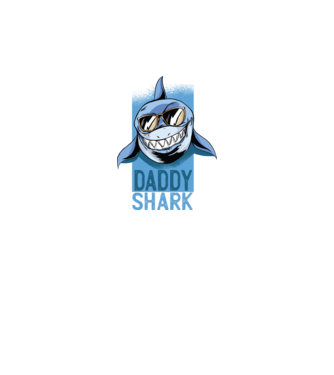 Daddy Shark tricou pentru tata model negru pe tricou