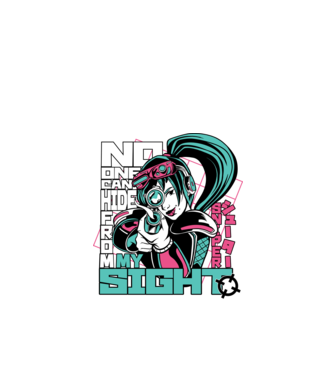 Anime Fată Lunetistă model negru pe tricou