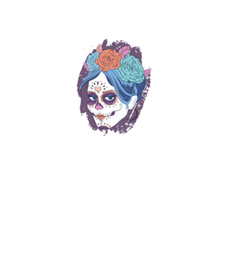 Dia de Los Muertos - Craniu cu flori model mov pe tricou