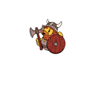 Rățușcă de cauciuc Viking model turcoaz pe tricou