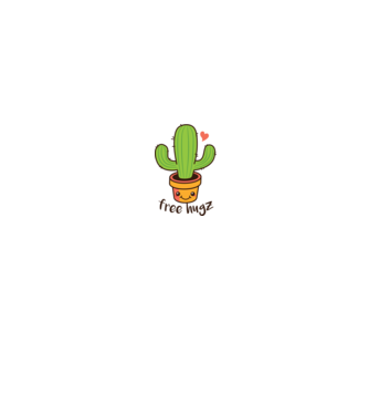 Free Hugz tricou amuzant Cactus model alb/roșu pe tricou