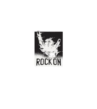 Rock On model alb pe tricou