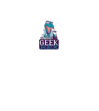 Geek Rex dinozaur tricou model negru pe tricou
