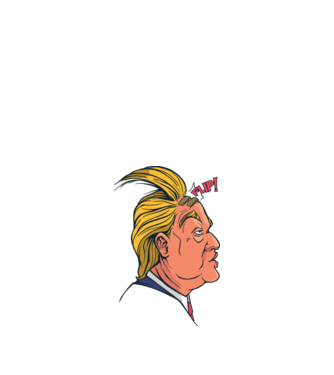Trump Păr model negru pe tricou