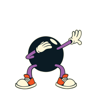 Bowling DAB model alb pe tricou