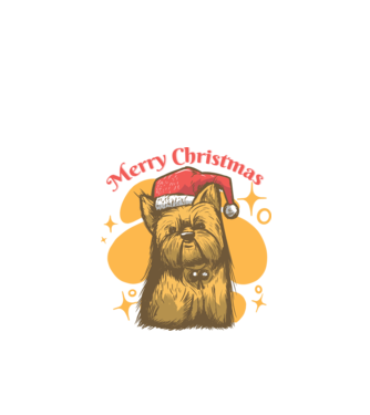 Crăciun Yorkie model negru pe tricou