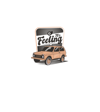 Mașină Retro anii 70 Lada Niva model albastru regal pe tricou