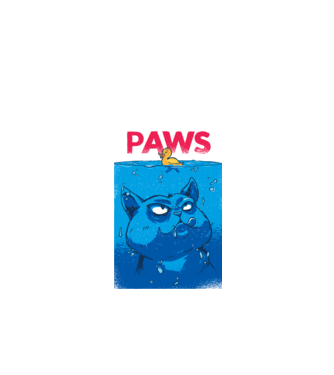 Paws Pisică la atac model negru pe tricou