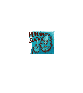 Human Suck - Yeti spune tricou amuzant antisocial model alb pe tricou