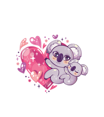 Koala drăguță Anime model alb pe tricou