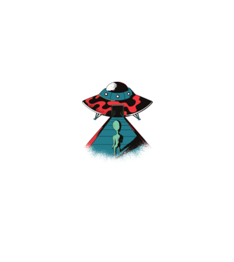 Alien Ufo model negru pe tricou