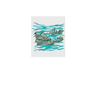 Oceanul cu Stânci model albastru regal pe tricou