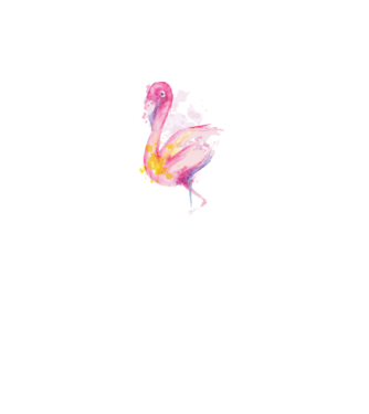 Flamingo Pictură model alb pe tricou