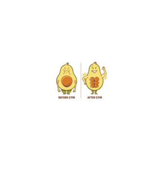 Antrenament Avocado model alb pe tricou