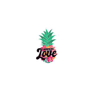 Ananas Tropical Love model alb pe tricou