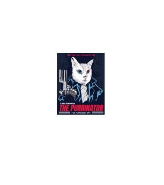 The Purrinator Pisică model gri pe tricou