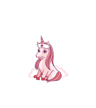 Îngrijitor unicorn model alb pe tricou