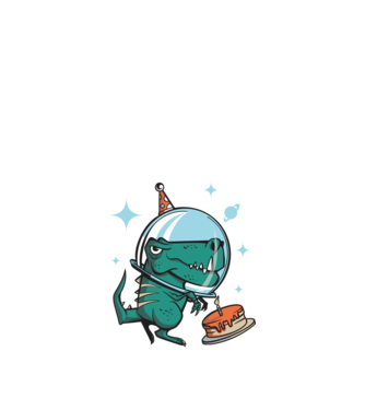 Astronaut T-rex Ziua de naștere model negru pe tricou