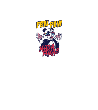 Pew Pew Pew Madafakas Panda model gri pe tricou