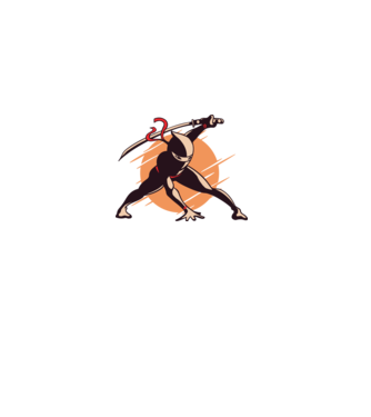 Ninja model alb pe tricou