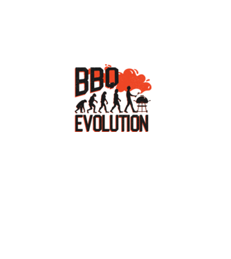BBQ Evoluție Grătar model alb pe tricou