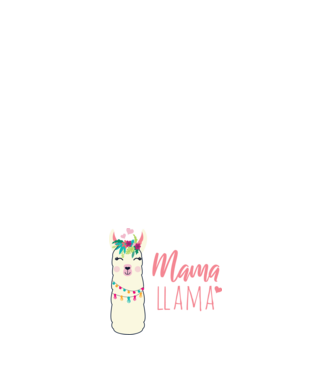 Mama Llama model alb pe tricou