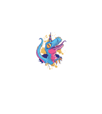 Unicornsaurus - Dinozaur Unicorn model negru pe tricou