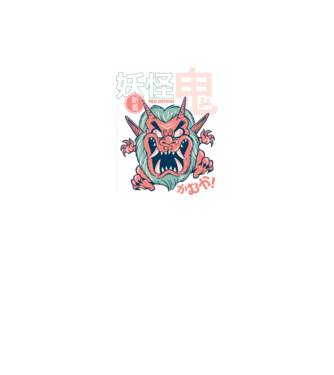 Oni Yokai Anime model negru pe tricou