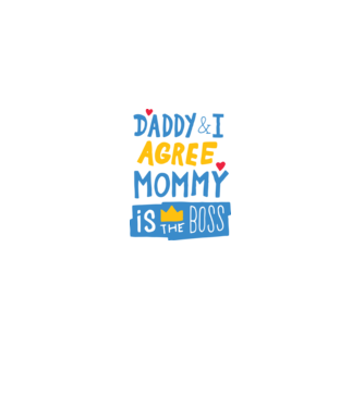 Mama e șefa model alb pe tricou