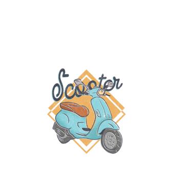 Scooter model alb pe tricou