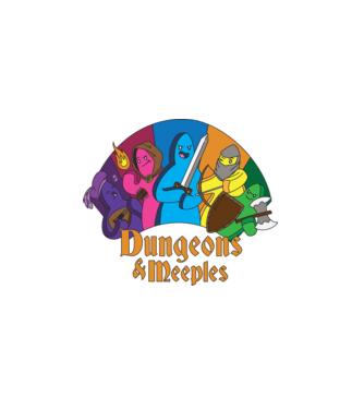 Dungeons Meeples model alb pe tricou