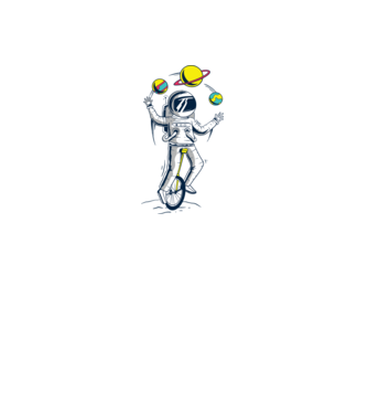 Jongler Astronaut model albastru regal pe tricou