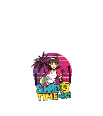 Summer Girl Anime Fată Manga model negru pe tricou