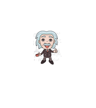 Caricatură Einstein model negru pe tricou
