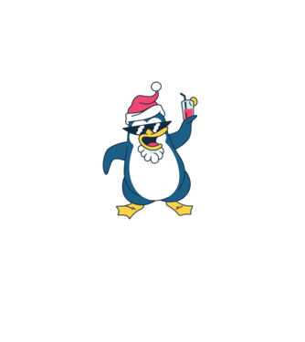 Pinguin de Crăciun model albastru deschis pe tricou