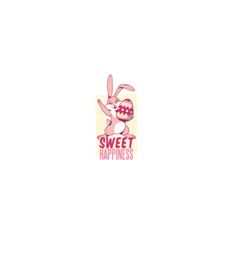 Sweet Happiness pentru Paște tricou cu iepuraș model albastru închis pe tricou