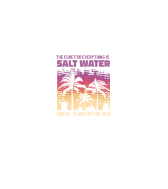 Retro Sunset - Apa sărată este leac pentru orice model negru pe tricou
