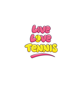 Live Love Tennis model albastru deschis pe tricou