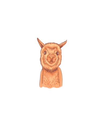 Cap de Alpaca model alb pe tricou