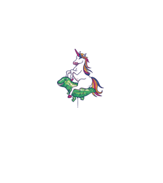 Balon cu Unicorn model turcoaz pe tricou