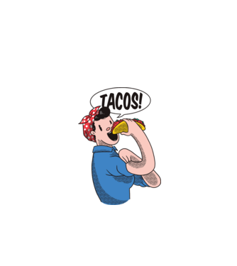 Tacos feminism model roșu pe tricou