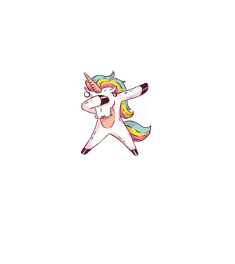 Unicorn DAB model negru pe tricou