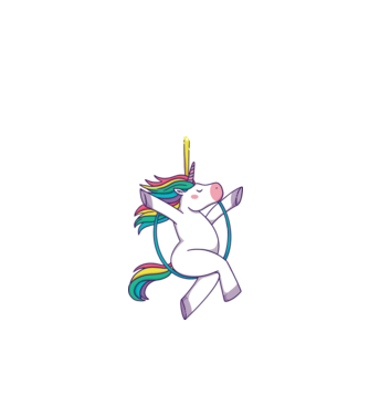 Unicorn pe cerc model alb pe tricou