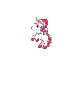 Unicorn de Crăciun model alb pe tricou