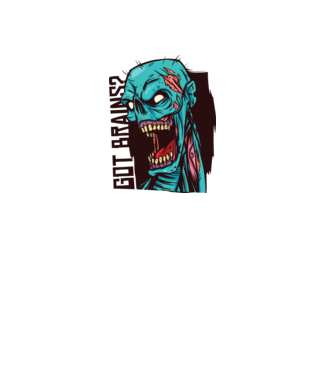 Got Brains? Cap Zombie model alb pe tricou